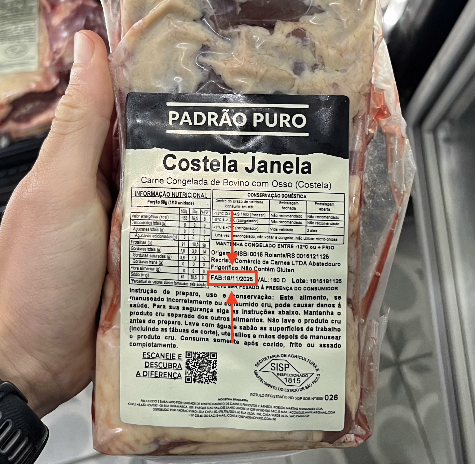 Exemplo de etiqueta com lote